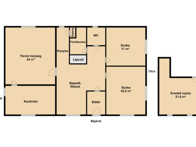 Kétszintes családi ház nagy telekkel, Újvároson.